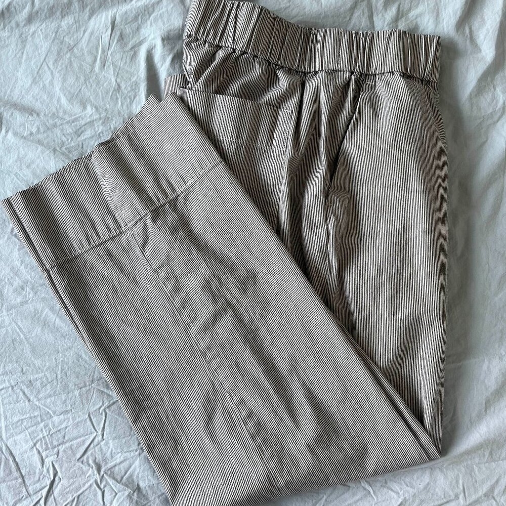 Everlane Easy Pant, Dark Denim Pinstripe, size S